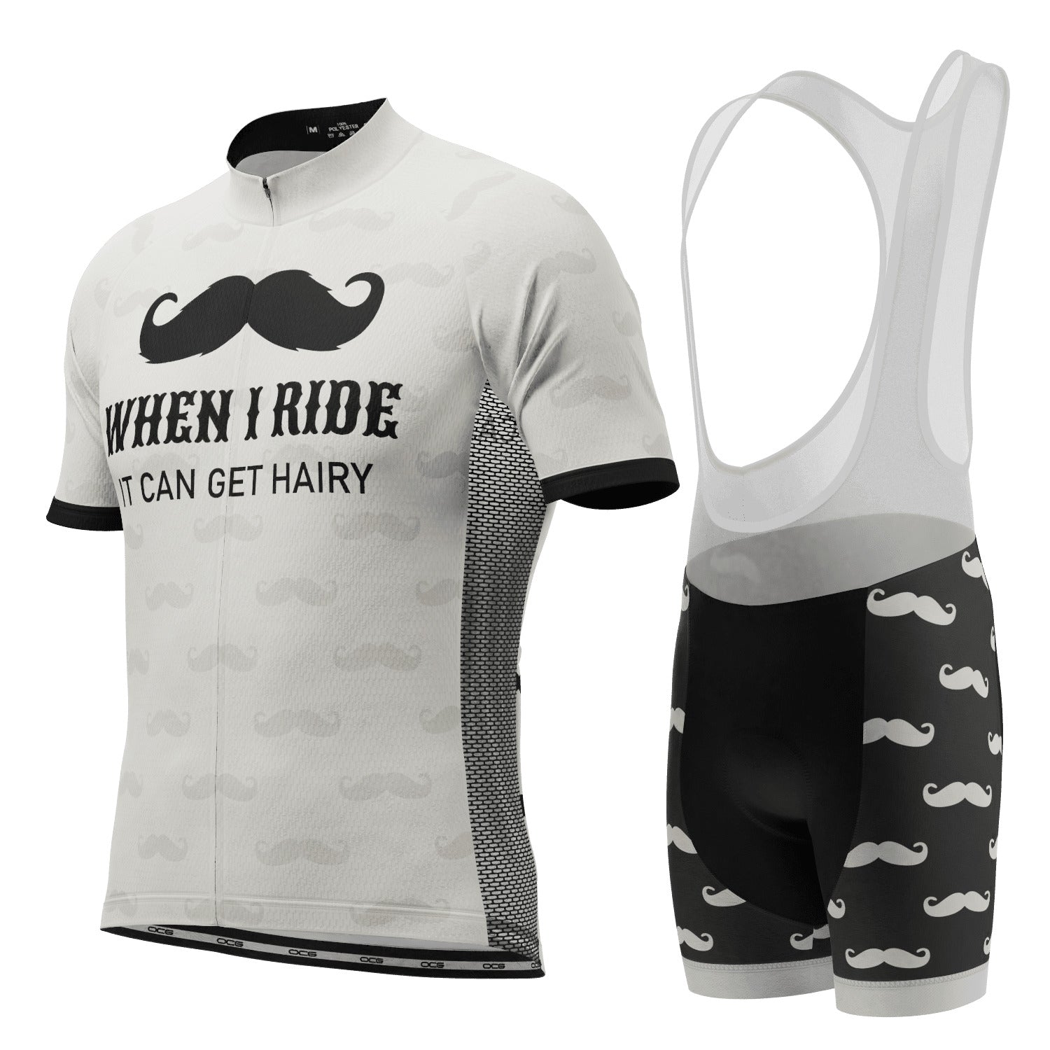 Men's Hairy Mustache 2 Piece Cycling Kit