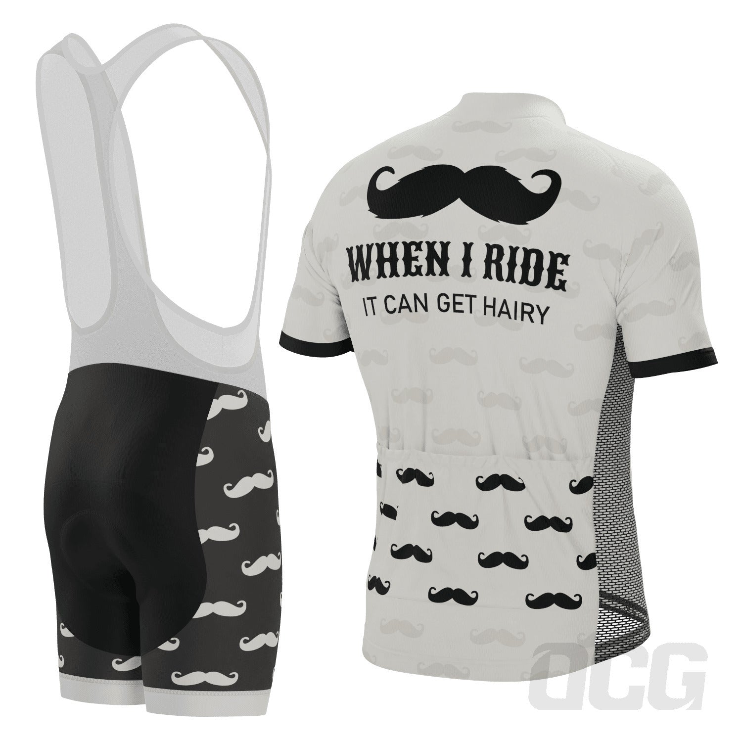 Men's Hairy Mustache 2 Piece Cycling Kit