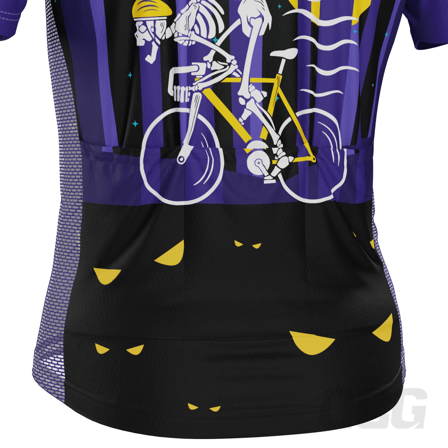 Men's Halloween Skeleton Rider Short Sleeve Cycling Jersey
