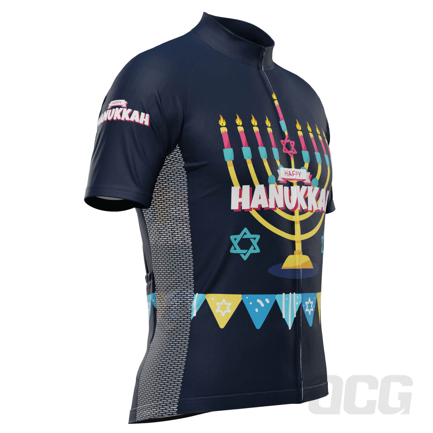 Men's Happy Hanukkah Short Sleeve Cycling Jersey