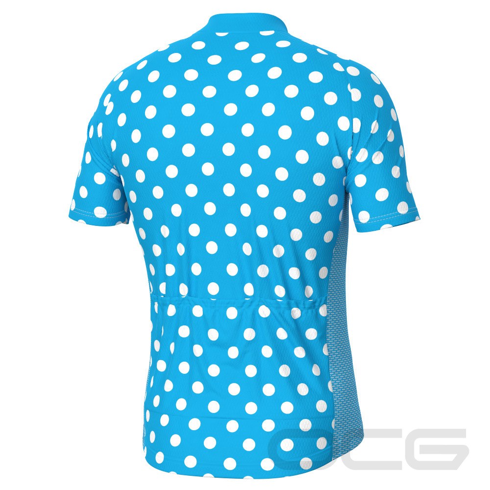 Men's High Visibility Polka Dot Short Sleeve Cycling Jersey