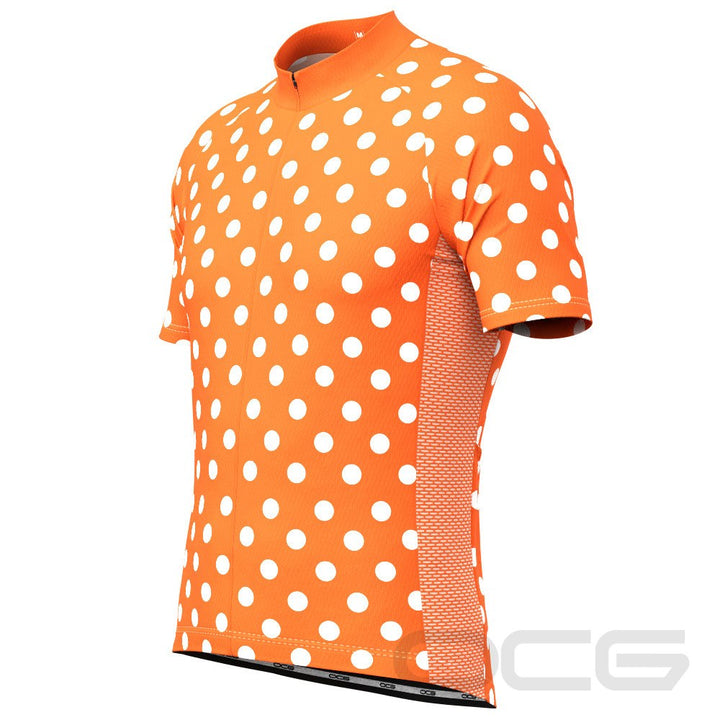 Men's High Visibility Polka Dot Short Sleeve Cycling Jersey