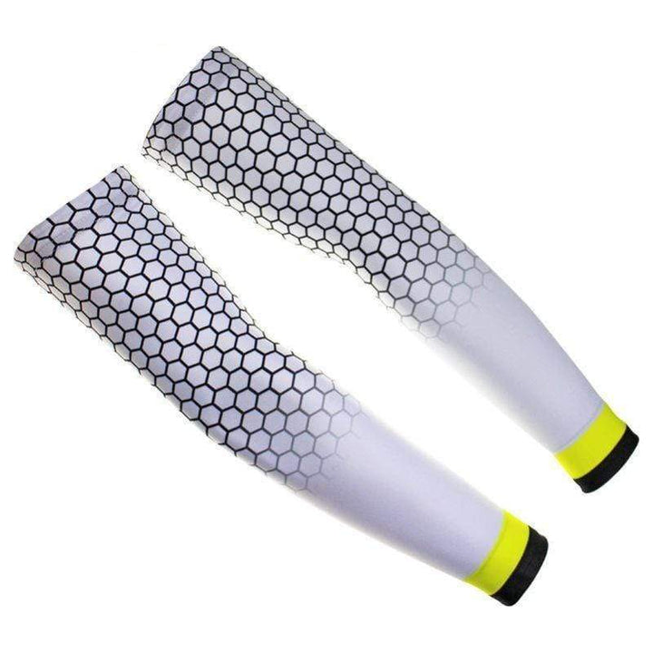 Unisex Honeycomb White Arm Warmers