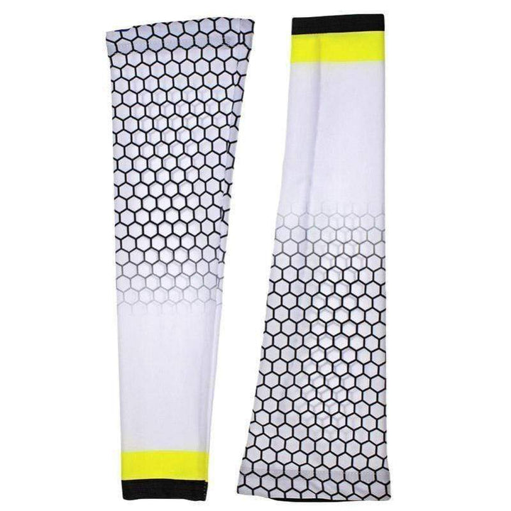 Unisex Honeycomb White Arm Warmers