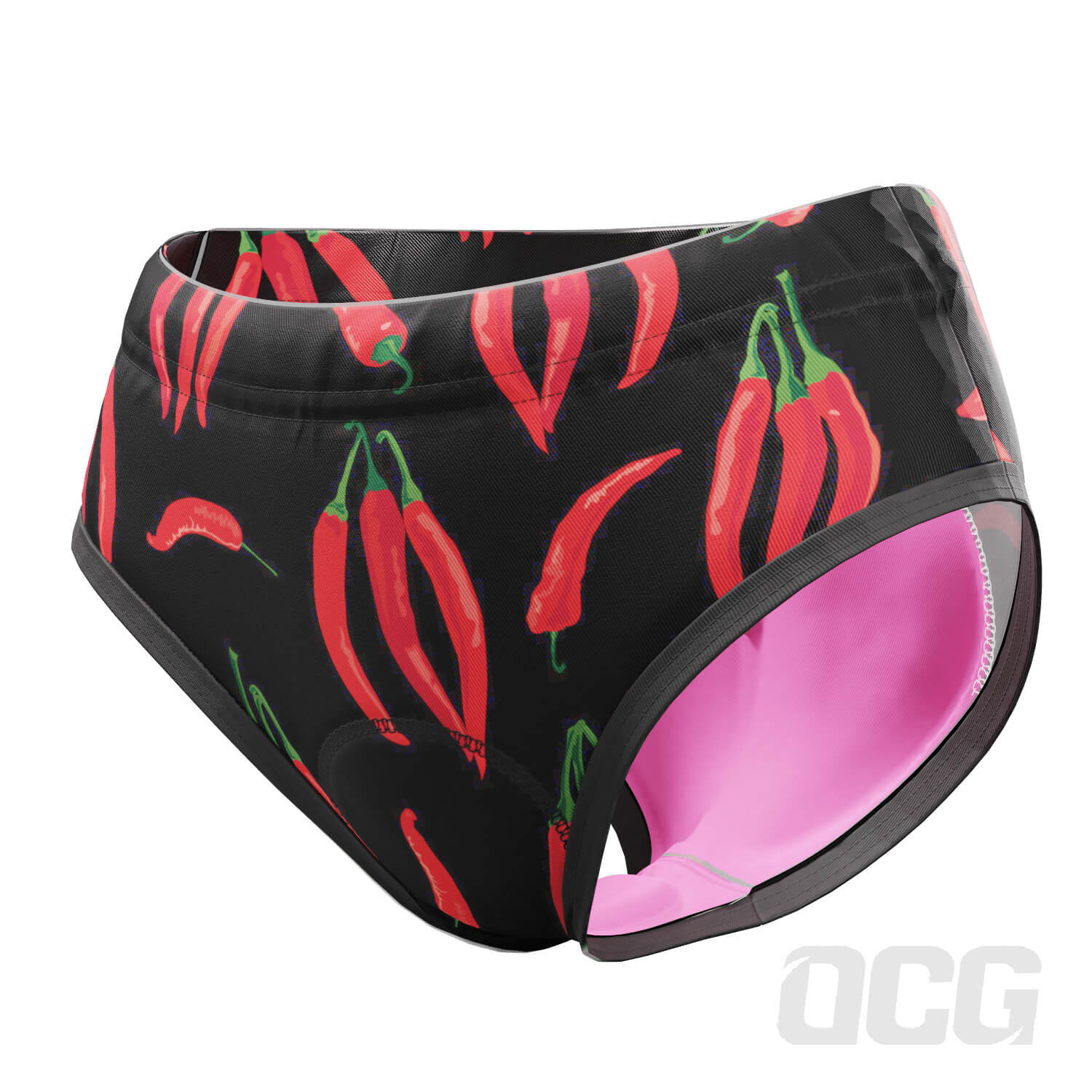 Women's Hot Red Chilli Gel Padded Cycling Underwear-Briefs