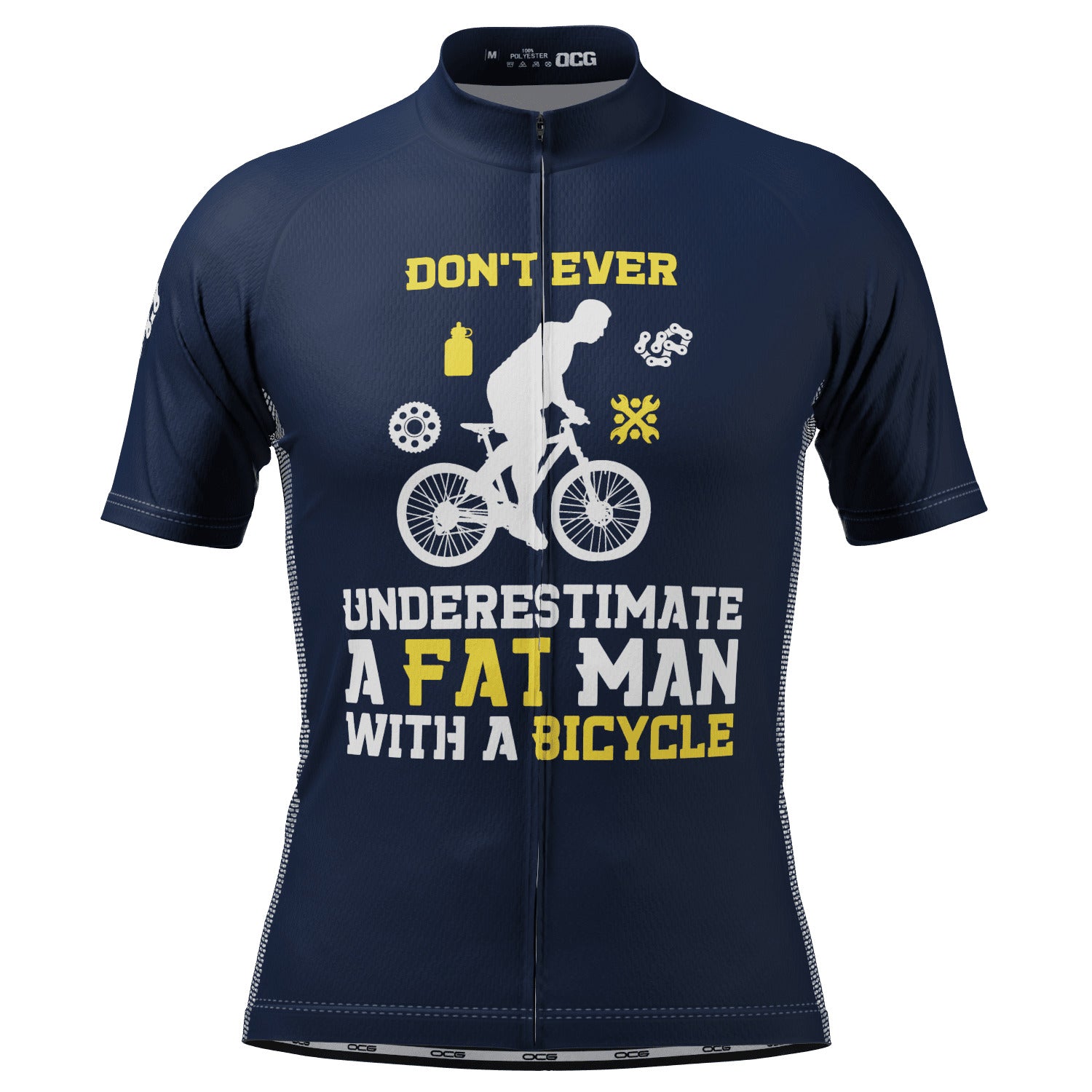 Men's Don't Ever Underestimate a Fat Man Short Sleeve Cycling Jersey