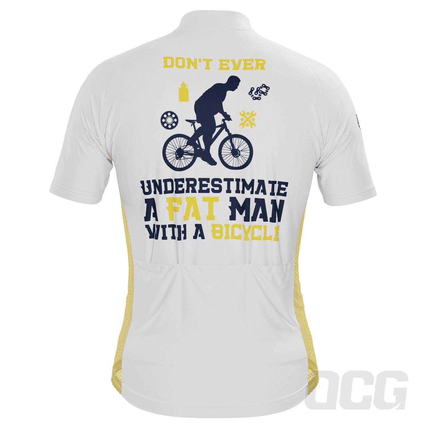 Men's Don't Ever Underestimate a Fat Man Short Sleeve Cycling Jersey