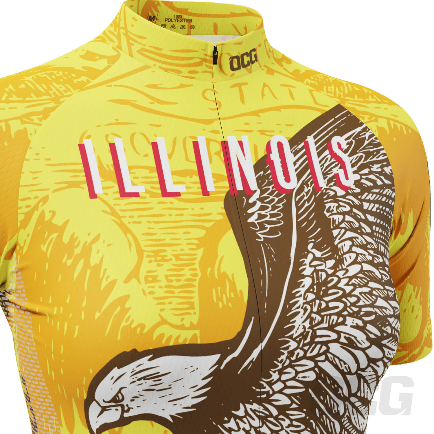 Women's Illinois US State Icon Short Sleeve Cycling Jersey