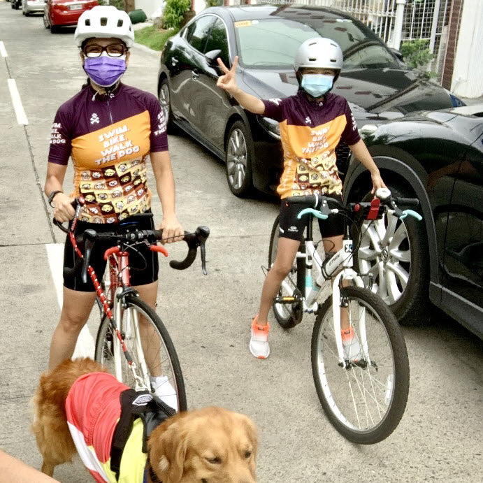 Women's Swim, Bike, Walk the Dog Short Sleeve Cycling Jersey