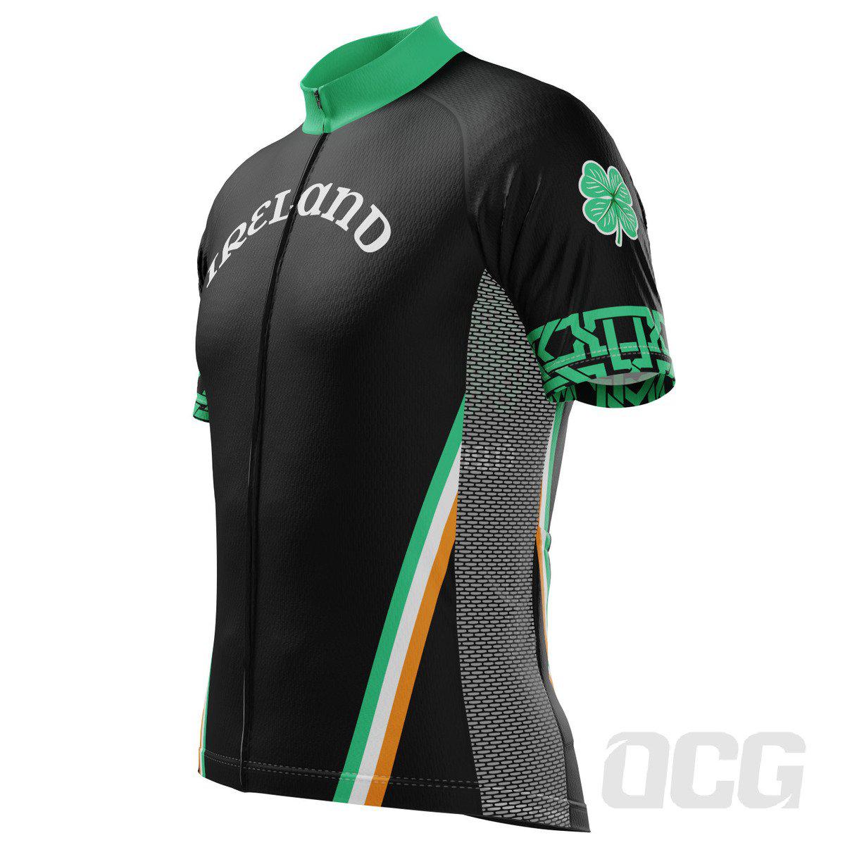 Men's Ireland Eire Shamrock Short Sleeve Cycling Jersey