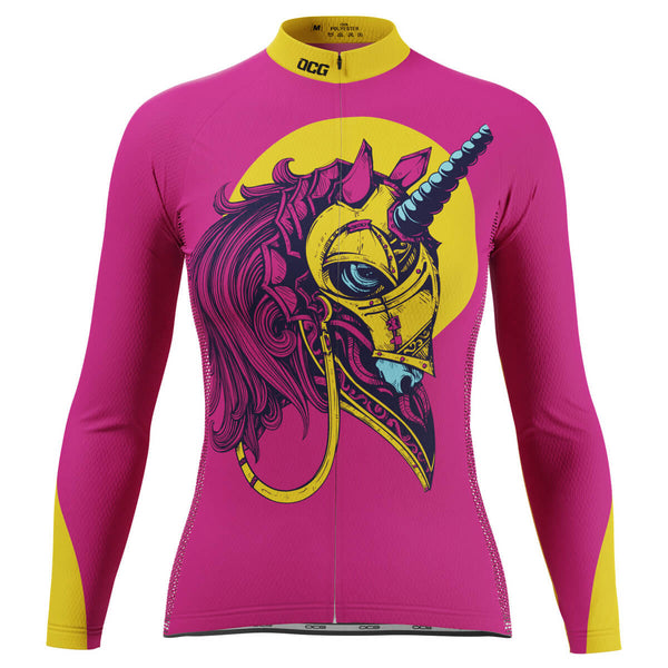 Women's Iron Unicorn Long Sleeve Cycling Jersey