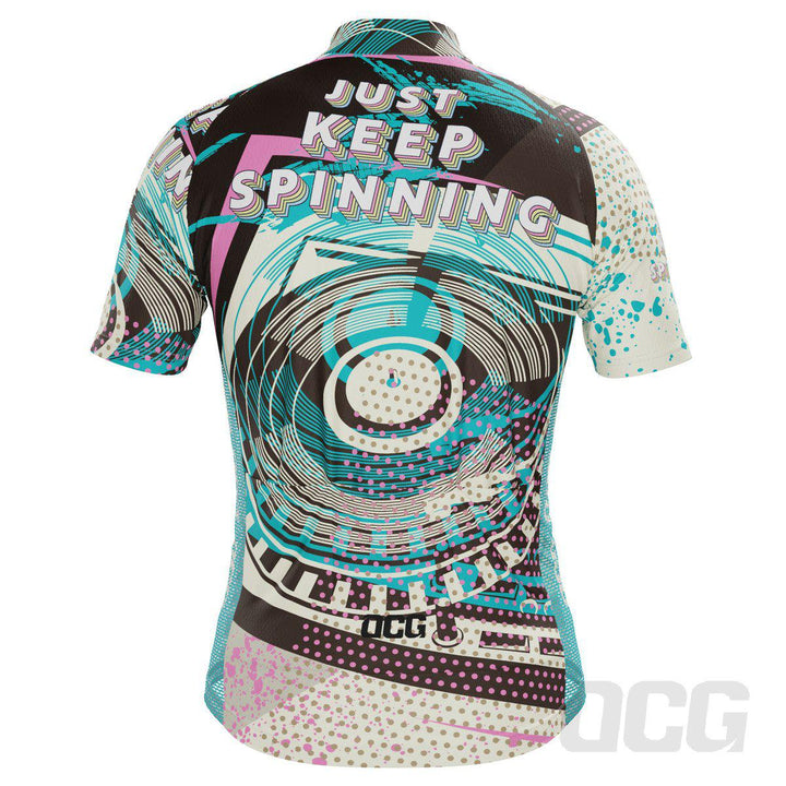 Men's Just Keep Spinning DJ Short Sleeve Cycling Jersey