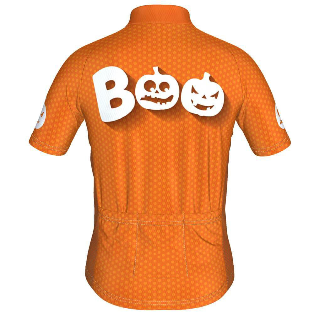 Kid's Boo Pumpkin Short Sleeve Cycling Jersey