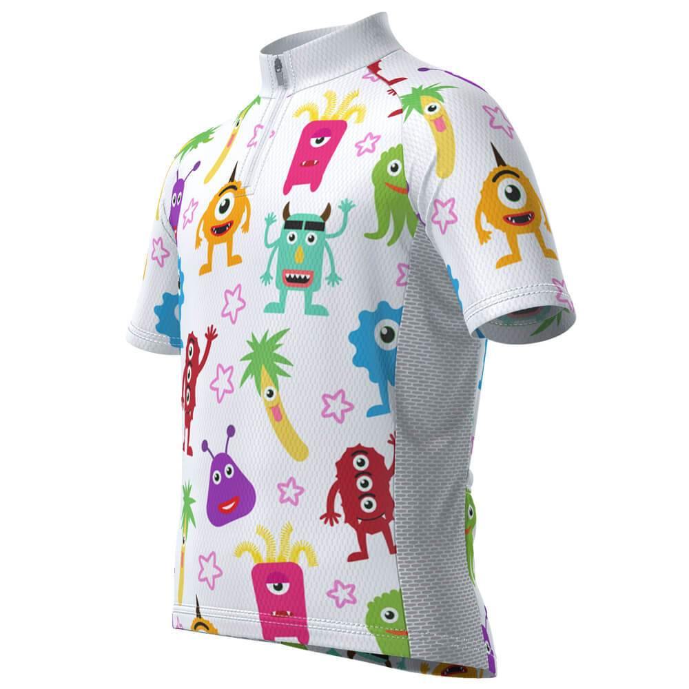 Kid's Happy Monsters Short Sleeve Cycling Jersey
