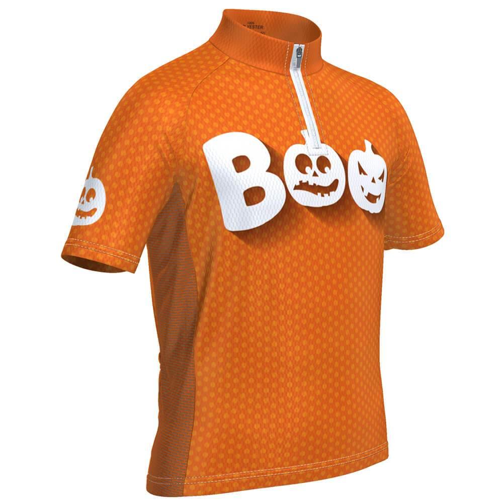 Kid's Boo Pumpkin Short Sleeve Cycling Jersey