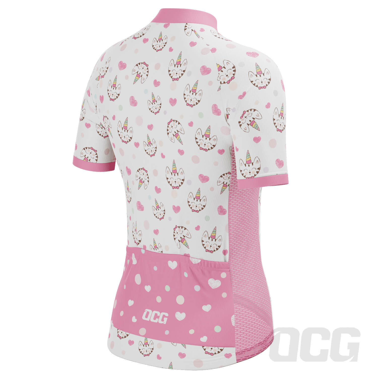 Women's Kitty Corn Unicorn Short Sleeve Cycling Jersey