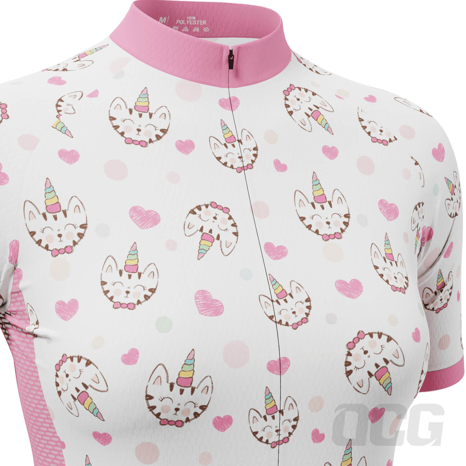 Women's Kitty Corn Unicorn Short Sleeve Cycling Jersey