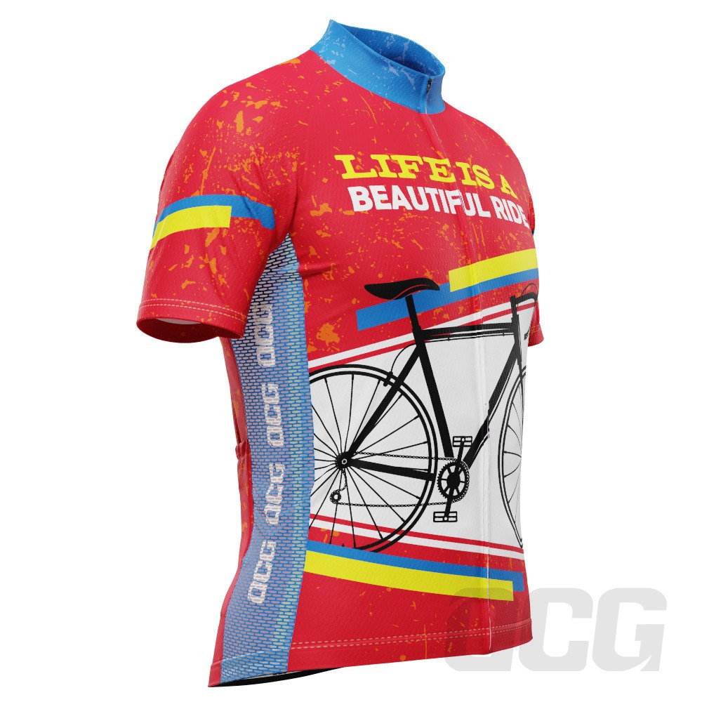 Men's Life is a Beautiful Ride Short Sleeve Cycling Jersey