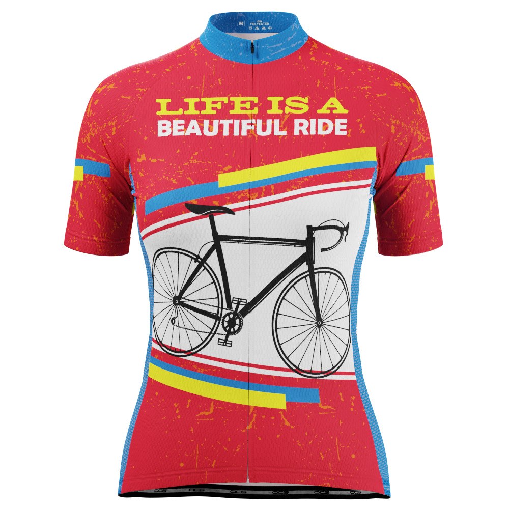 Women's Life is a Beautiful Ride Short Sleeve Cycling Jersey