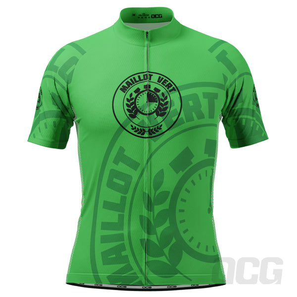 Men's Tour de France Green Sprinters Maillot Vert Short Sleeve Cycling Jersey