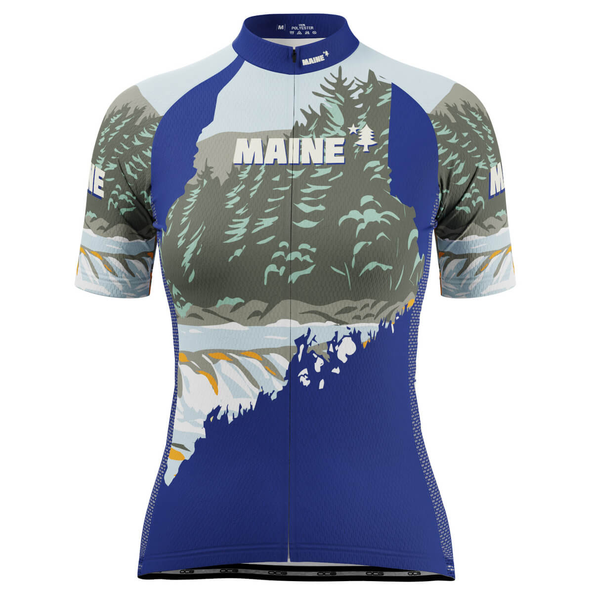 Women's Maine US State Icon Short Sleeve Cycling Jersey