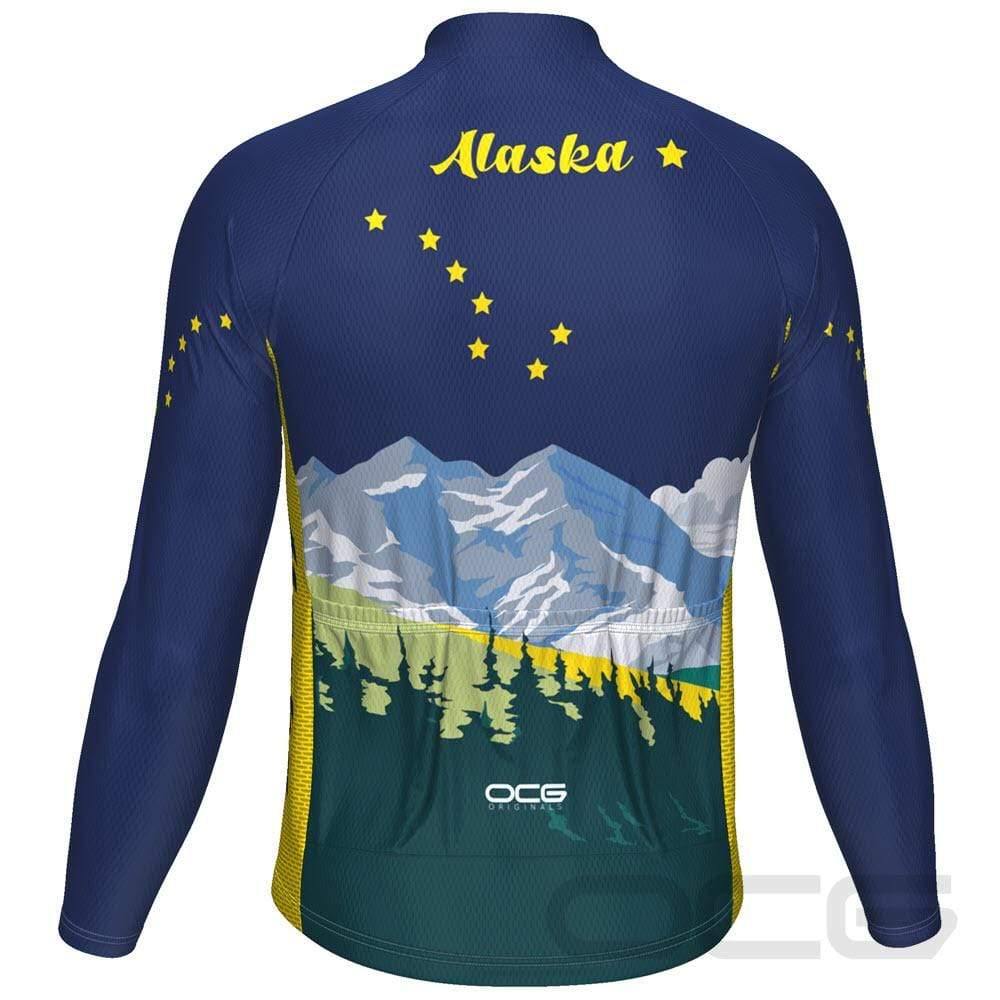 Men's Alaska Flag Long Sleeve Cycling Jersey