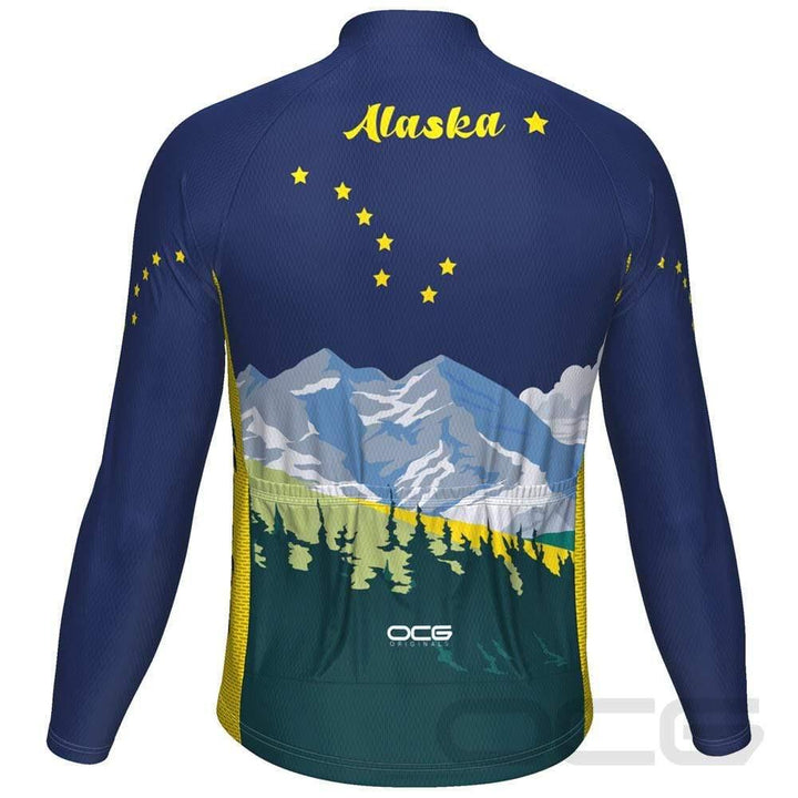 Men's Alaska Flag Long Sleeve Cycling Jersey