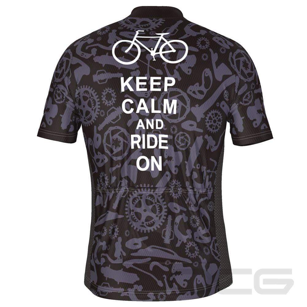 Men's Keep Calm and Ride On Short Sleeve Cycling Jersey