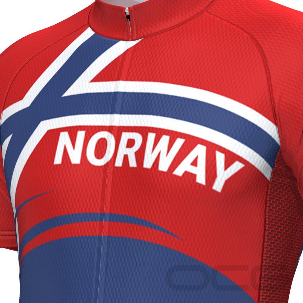 Men's Norway Bold Flag Short Sleeve Cycling Jersey