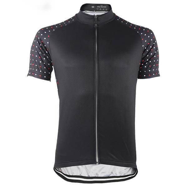 Men's Polka Dot Sleeve Black Cycling Jersey