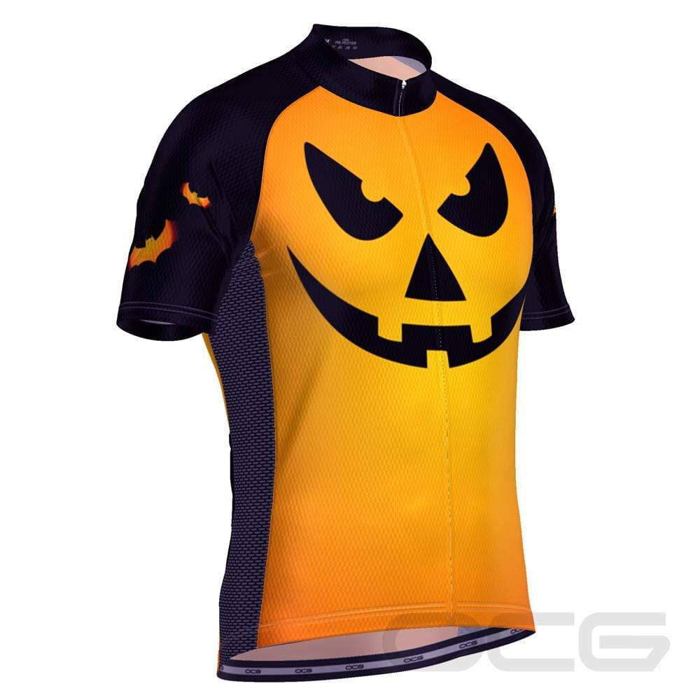 Men's Pumpkin Head Short Sleeve Cycling Jersey