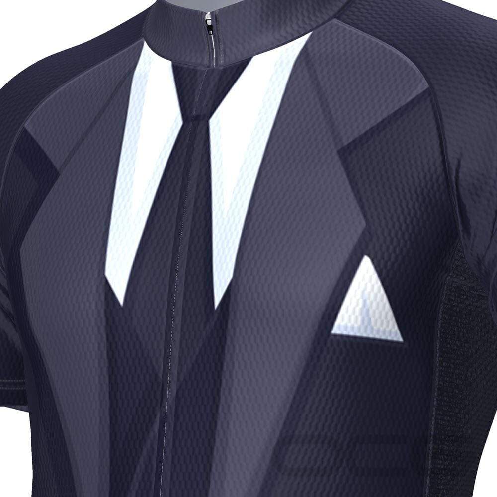 Men's Suit and Tie Short Sleeve Cycling Jersey