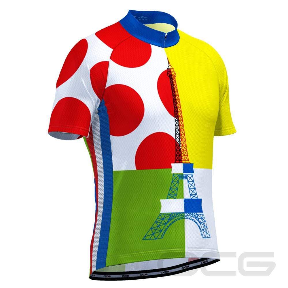 Mens Tour de France Leaders KOM Sprinters Short Sleeve Cycling Jersey
