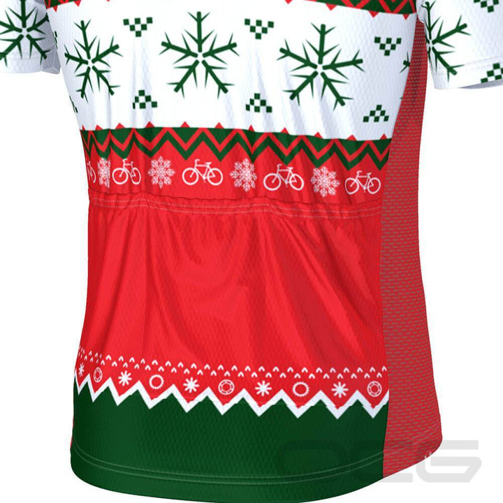 Men's Ugly Christmas Sweater Short Sleeve Cycling Jersey