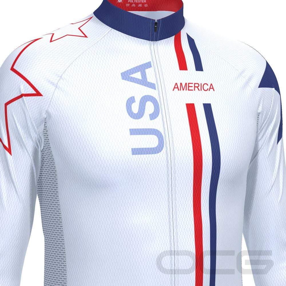 Men's USA Star Long Sleeve Cycling Jersey
