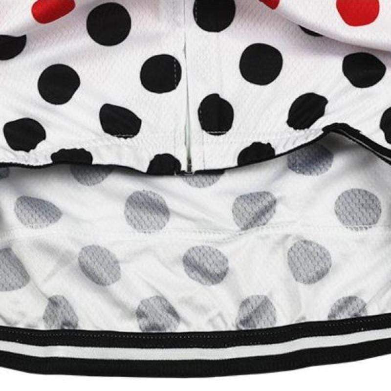 Men's White Polka Dot Short Sleeve Cycling Jersey