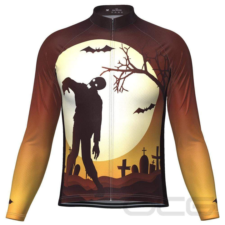 Men's Zombie Graveyard Long Sleeve Cycling Jersey
