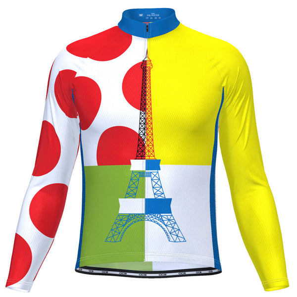 Men's Tour de France Leaders KOM Sprinters Long Sleeve Cycling Jersey