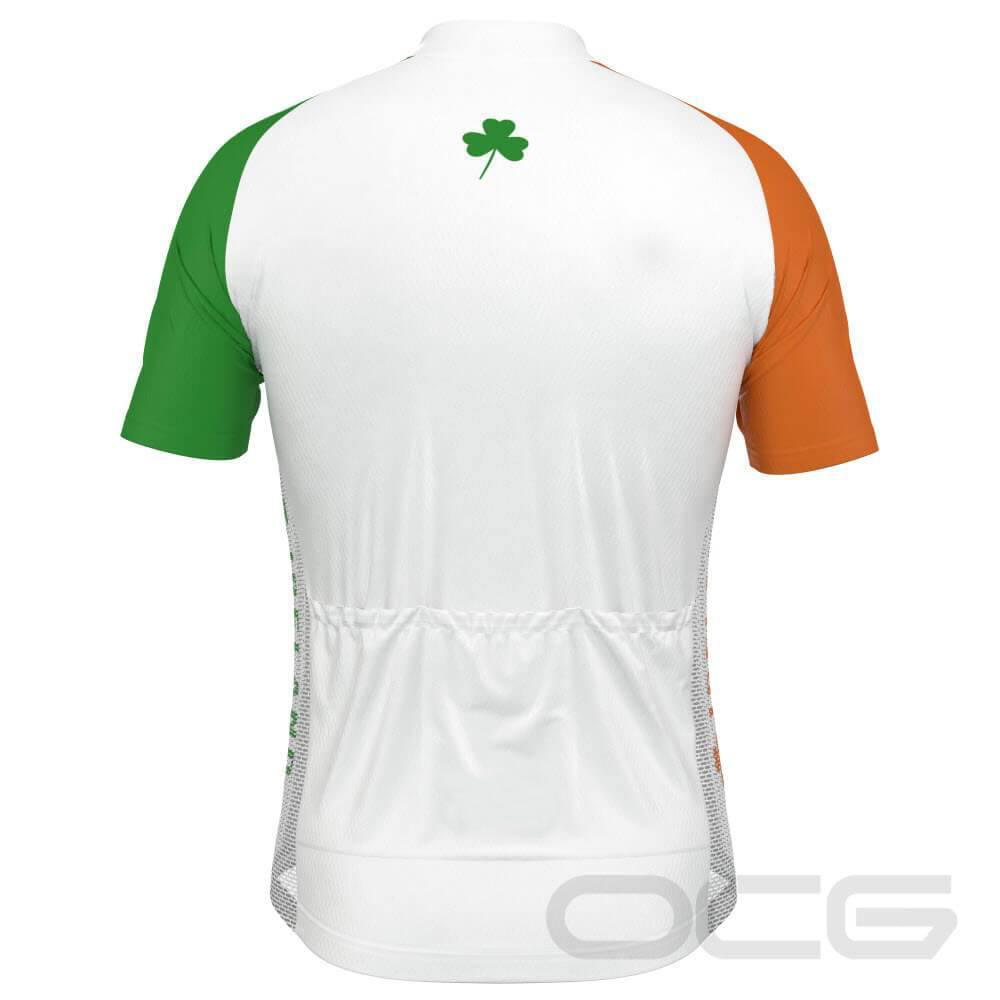 Men's Lucky To Be Irish Shamrock Short Sleeve Cycling Jersey
