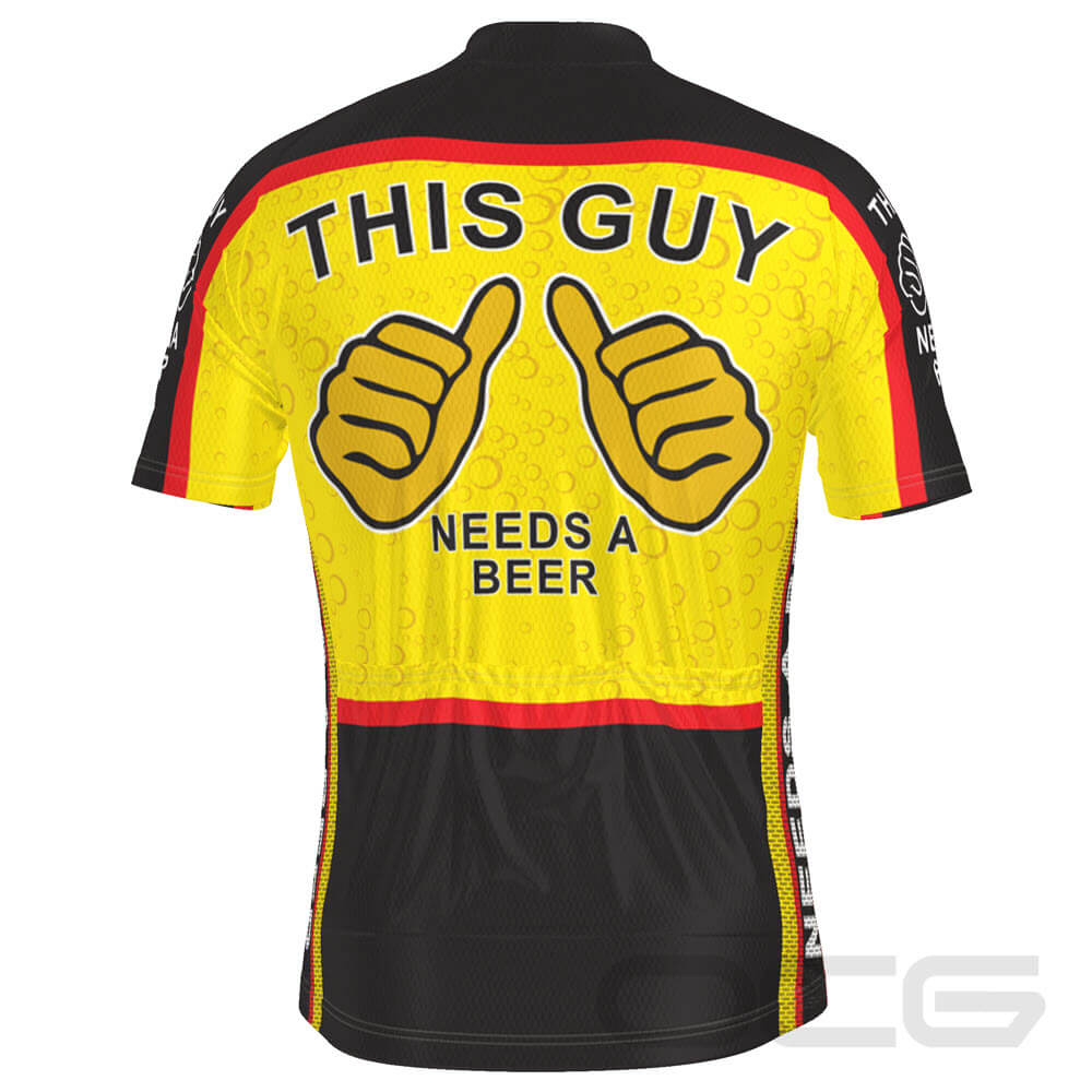 Men's This Guy Needs a Beer Short Sleeve Cycling Jersey