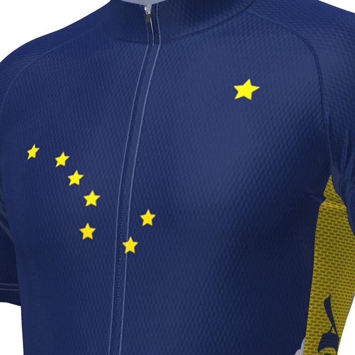 Men's Alaska Flag Short Sleeve Cycling Jersey