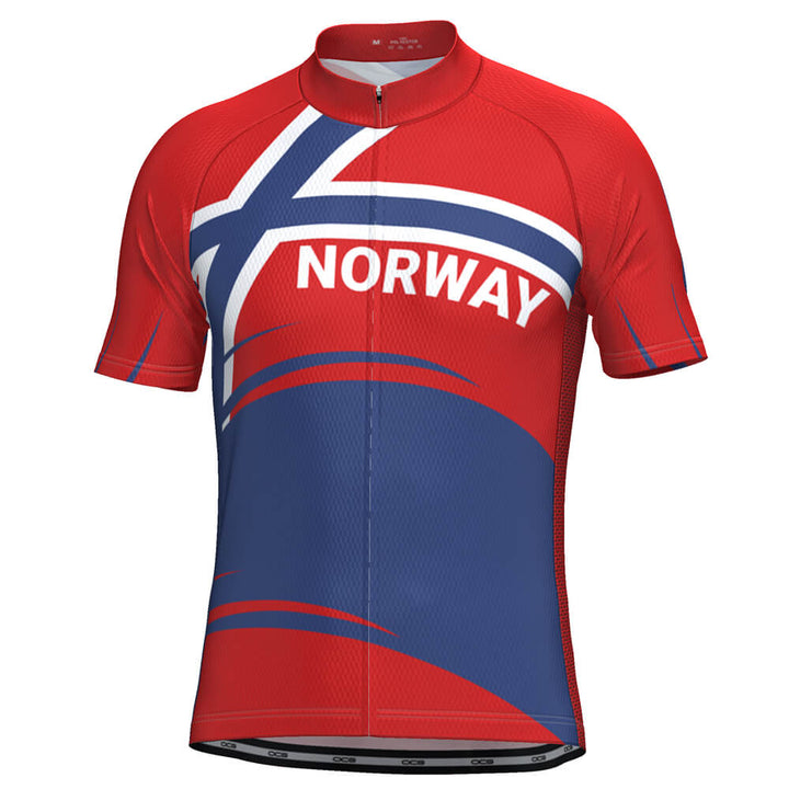 Men's Norway Bold Flag Short Sleeve Cycling Jersey