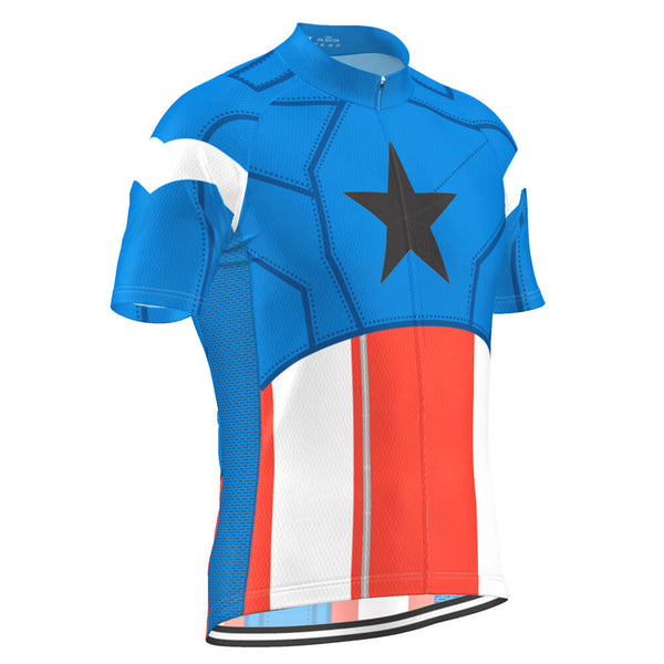 Men's The Captain USA Flag Short Sleeve Cycling Jersey