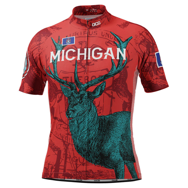 Men's Michigan US State Icon Short Sleeve Cycling Jersey