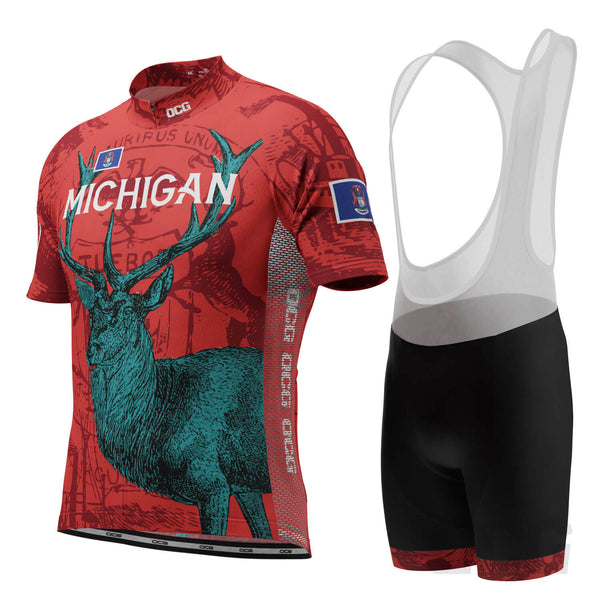 Men's Michigan US State Icon 2 Piece Cycling Kit