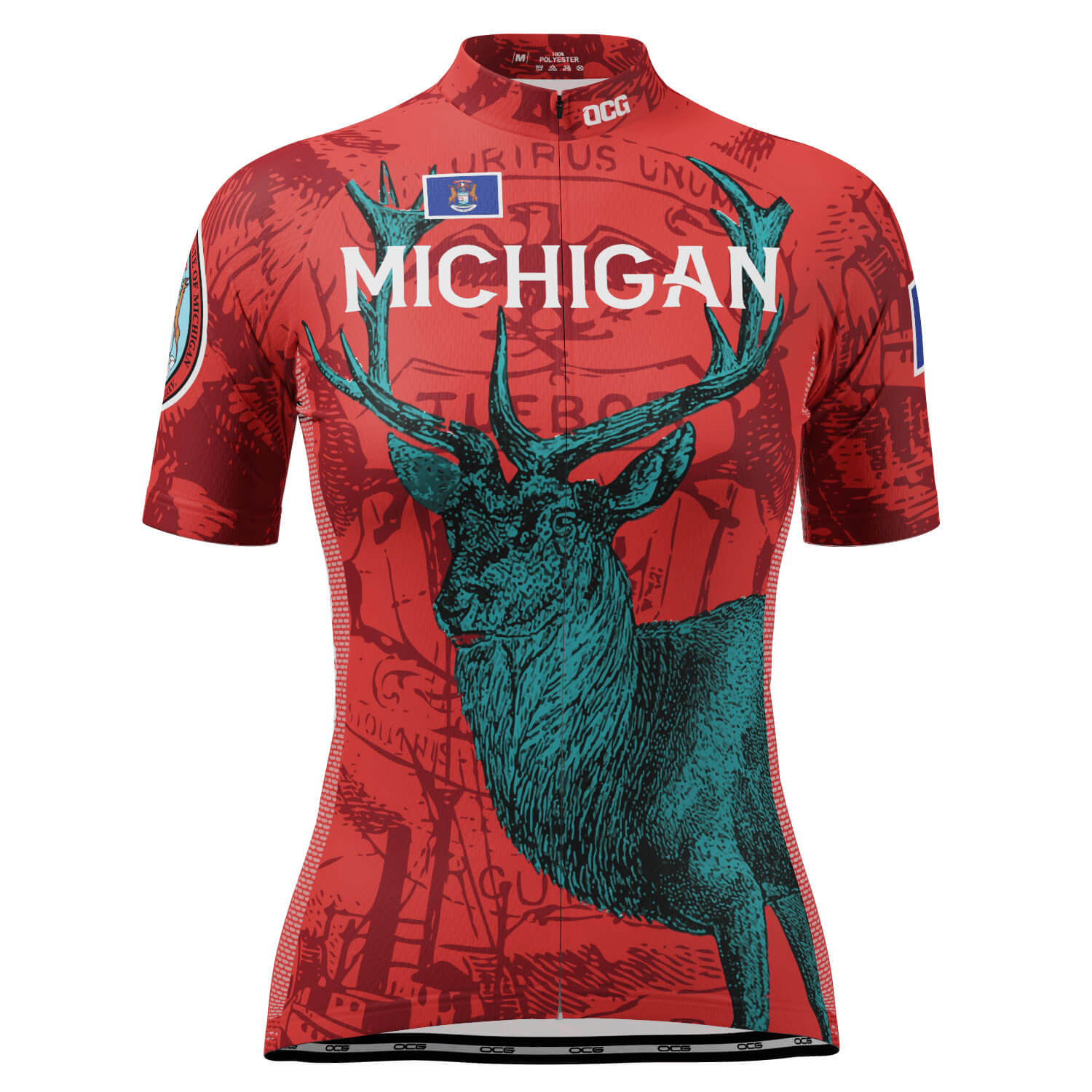 Women's Michigan US State Icon Short Sleeve Cycling Jersey