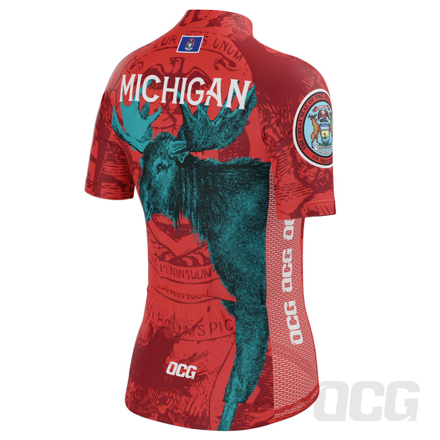 Women's Michigan US State Icon Short Sleeve Cycling Jersey