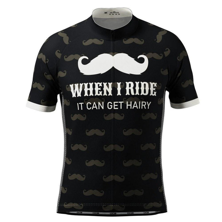 Men's Hairy Mustache Short Sleeve Cycling Jersey