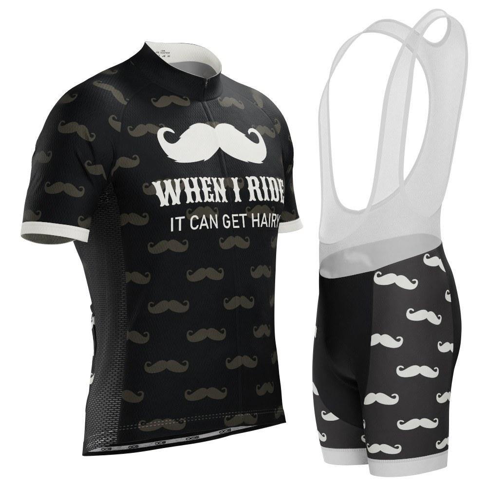 Men's Hairy Mustache Short Sleeve Cycling Kit
