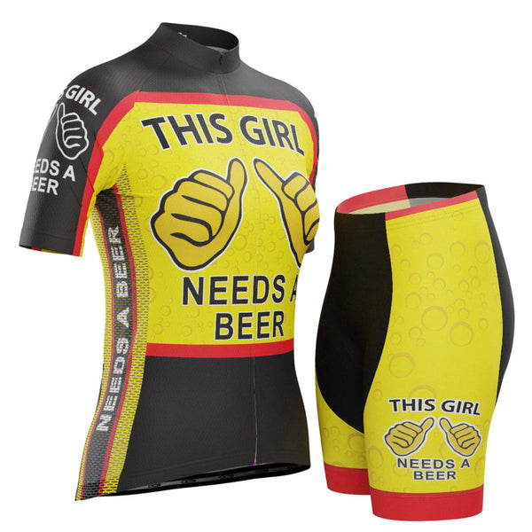 Women's This Girl Needs a Beer Short Sleeve Cycling Kit